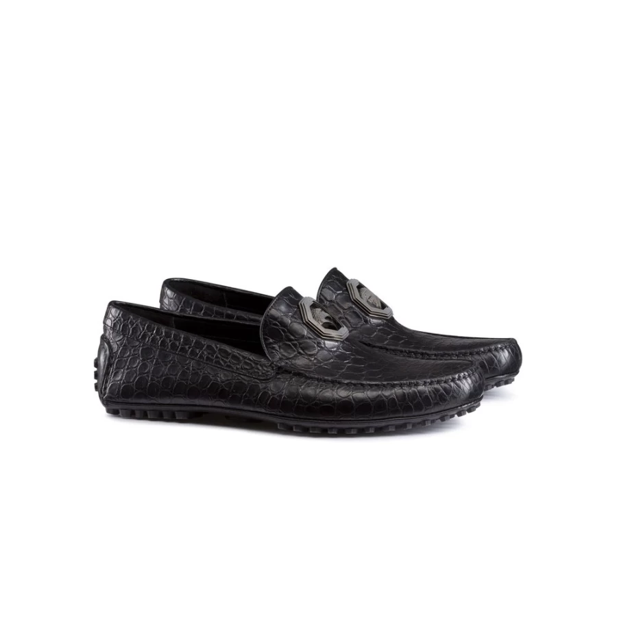 Stefano Ricci Matte Crocodile Leather Luxury Driving Loafers for Men