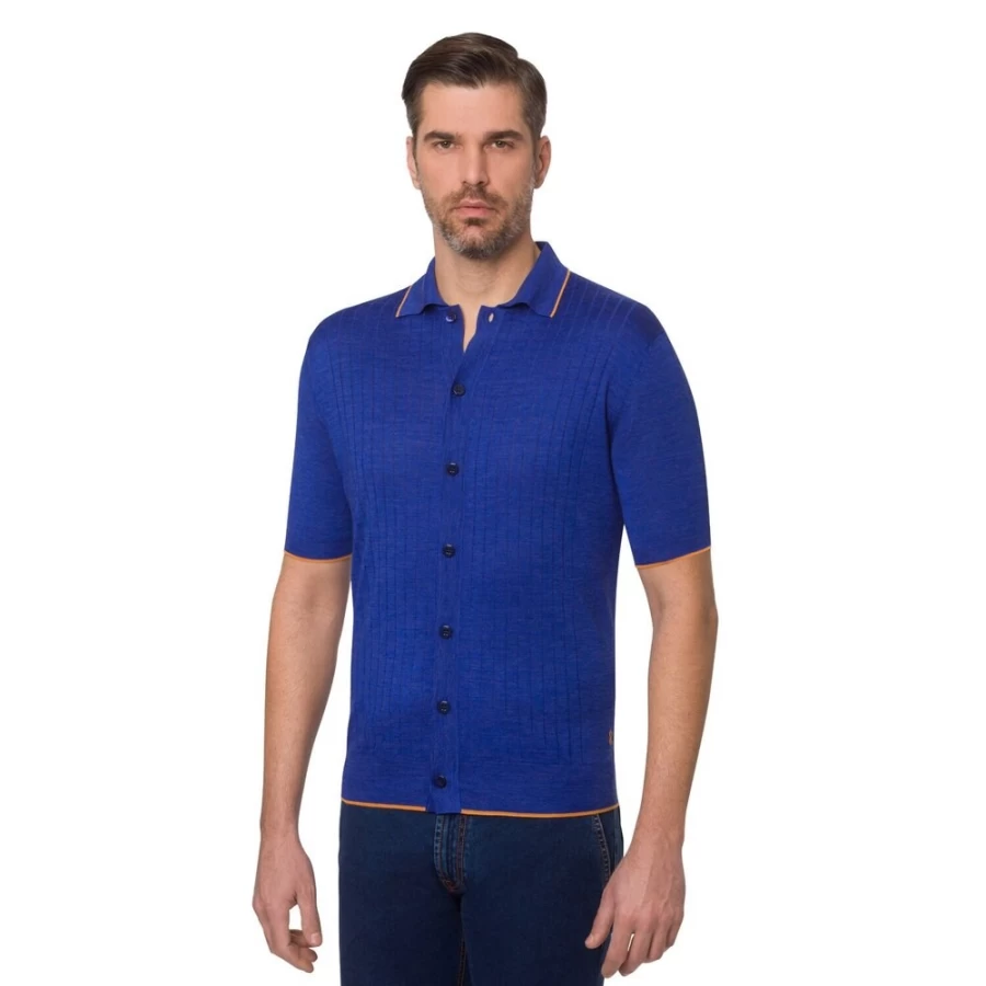 Stefano Ricci Men's Luxury Polo Sweater - Premium Cotton Knitwear for Classic Style