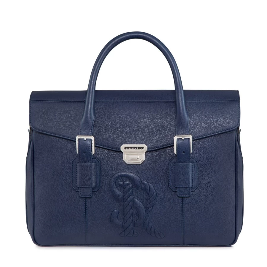 "Stefano Ricci Handmade Luxury Calfskin Leather Briefcase for Men"
