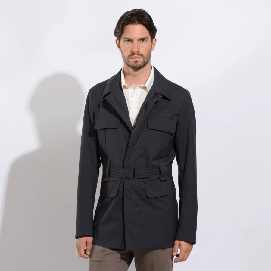 Stefano Ricci Men's Virgin Wool and Napa Leather Field Jacket