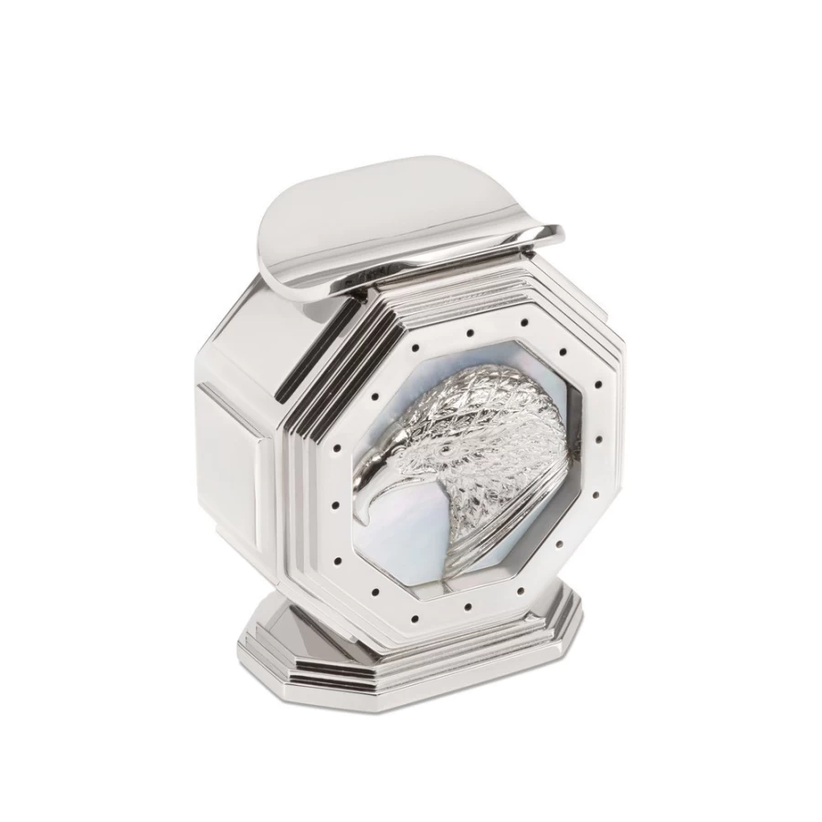 Stefano Ricci Palladium Cigar Holder with Mother of Pearl Inlay for Luxury Smoking Accessories