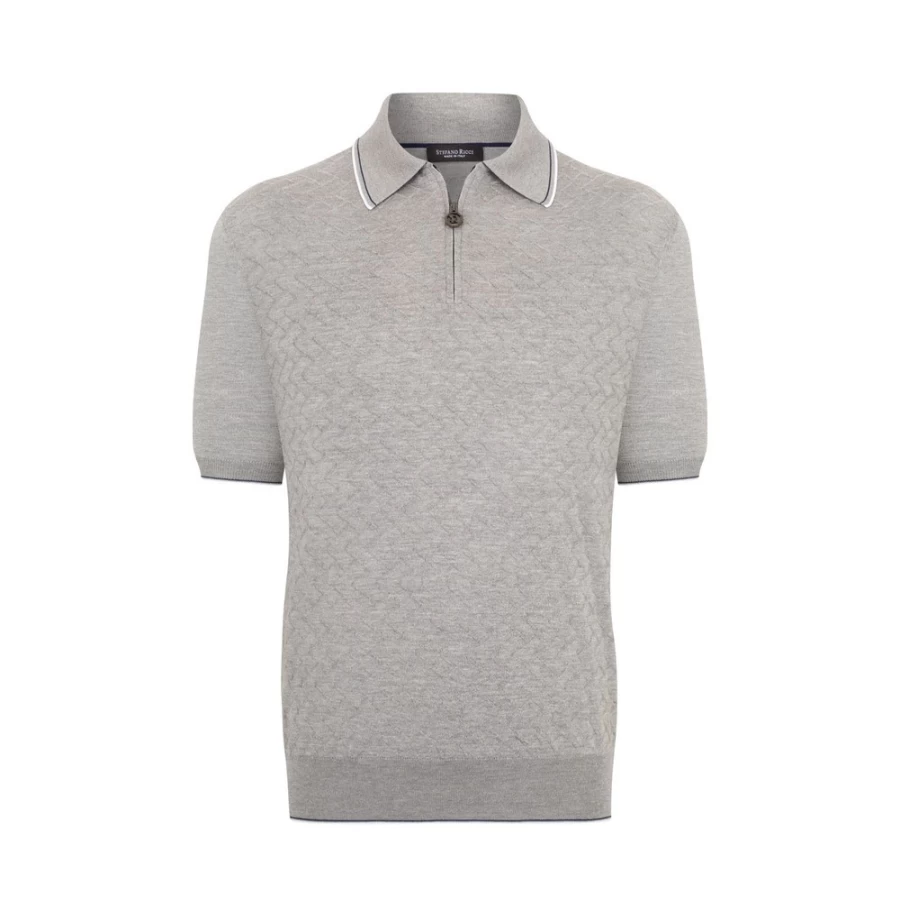 Stefano Ricci Men's Premium Zip Polo Shirt – Luxury Casual Wear