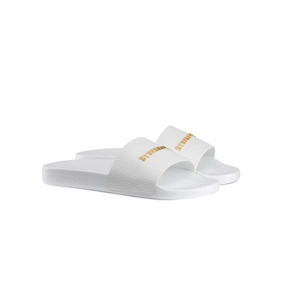 "Stefano Ricci W007 Calfskin Leather Slides | Luxury Men's Sandals"