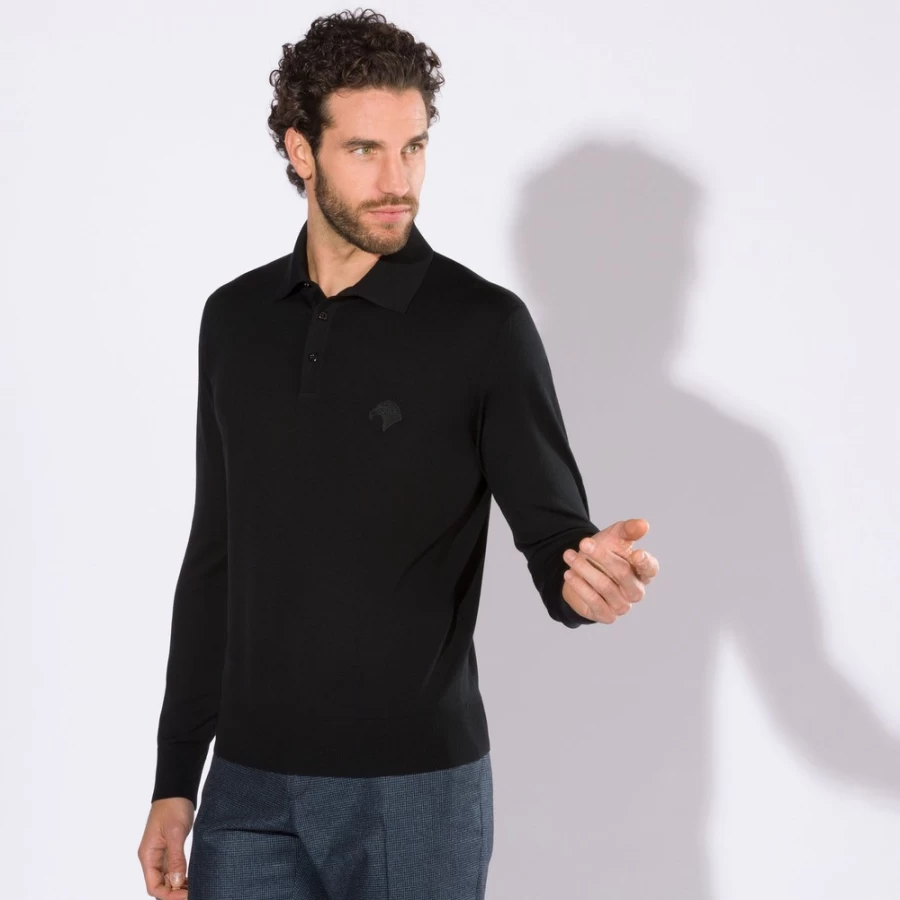 "Stefano Ricci Men's Premium Three-Button Polo Shirt – Luxury Cotton Knit Top"