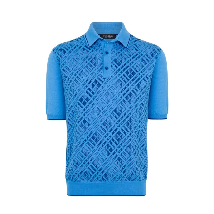 Stefano Ricci Men's Premium Three-Button Polo Shirt – Classic Fit Luxury Cotton Top