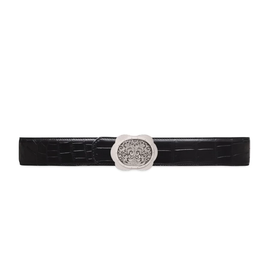 Stefano Ricci Luxury Genuine Crocodile Leather Belt for Men - Matte Finish Dress Belt