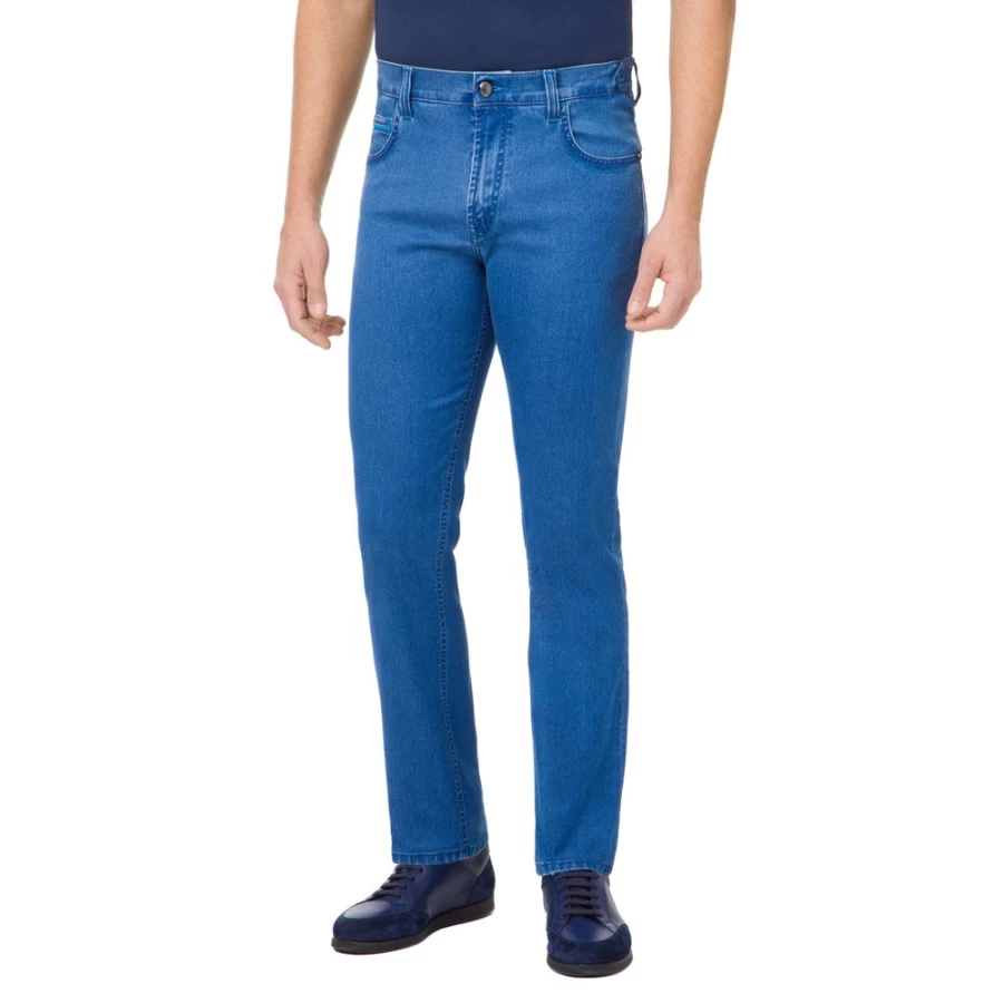 Stefano Ricci Men's High Rise Slim Fit Travel Jeans for Comfort & Style