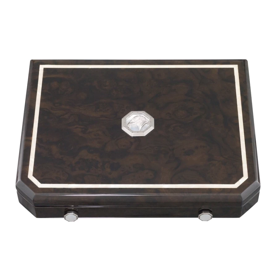 "Stefano Ricci Luxury Nine Cigar Travel Humidor for Premium Cigar Storage"