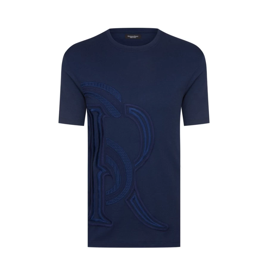 Stefano Ricci Men's Luxury Crewneck T-Shirt Premium Cotton Classic Fit