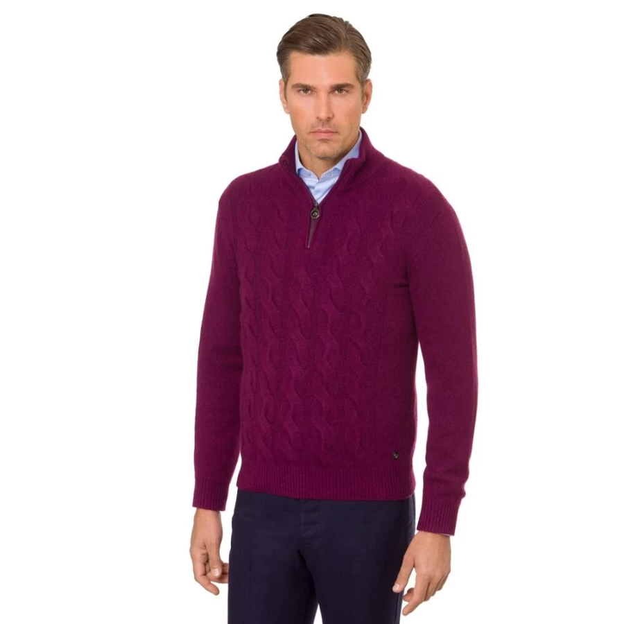 Stefano Ricci Men's Zip Mockneck Sweater - Premium Luxury Knitwear for Modern Style