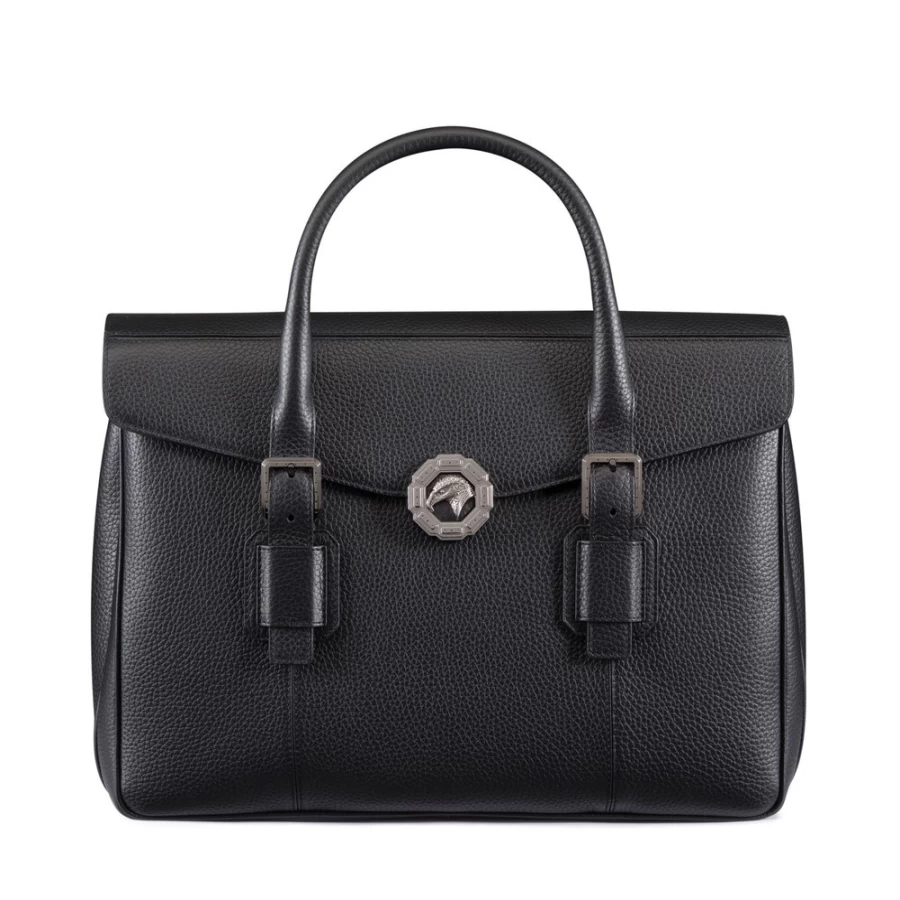 Stefano Ricci Handcrafted Genuine Calfskin Leather Business Briefcase for Men - Luxury Designer Work Bag