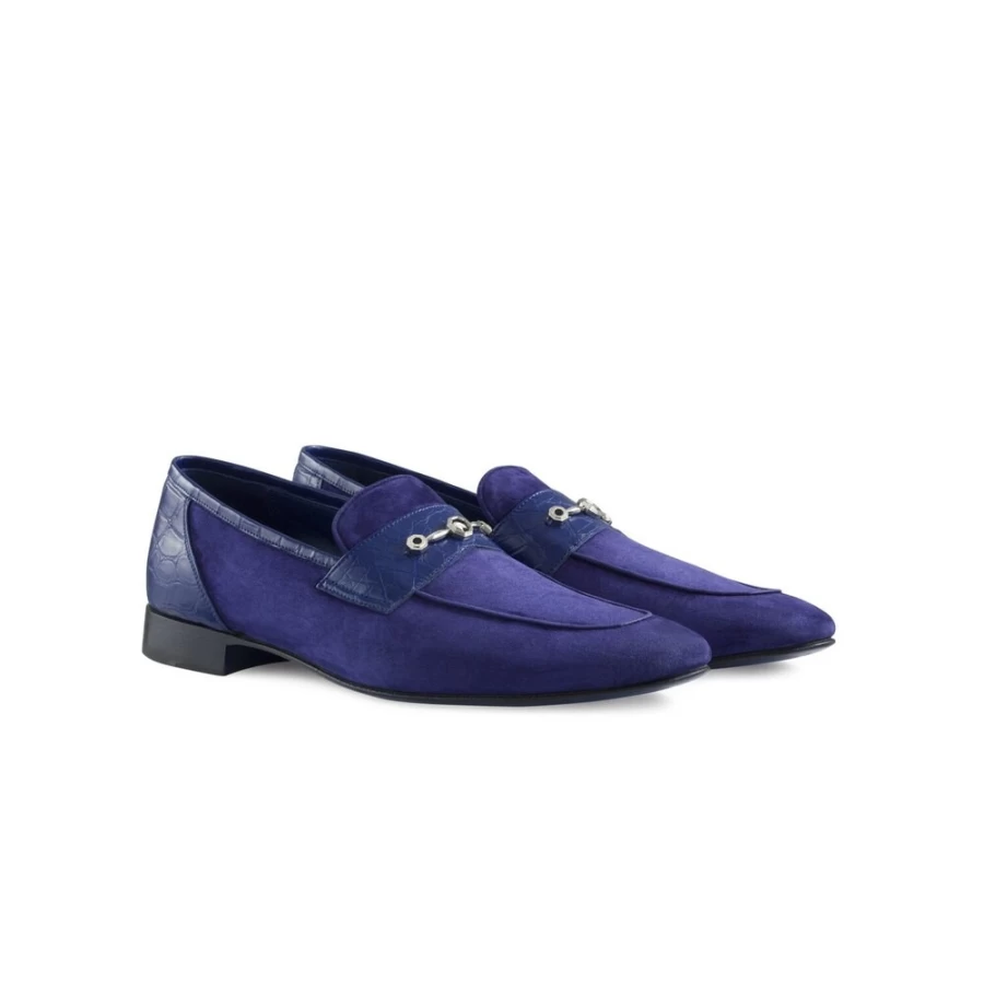 Stefano Ricci Luxury Crocodile Leather and Suede Loafers for Men