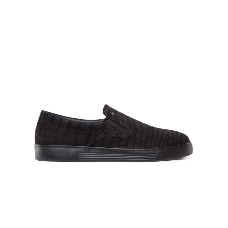 Stefano Ricci Luxury Nubuck Crocodile Loafers Slip-On Men's Dress Shoes