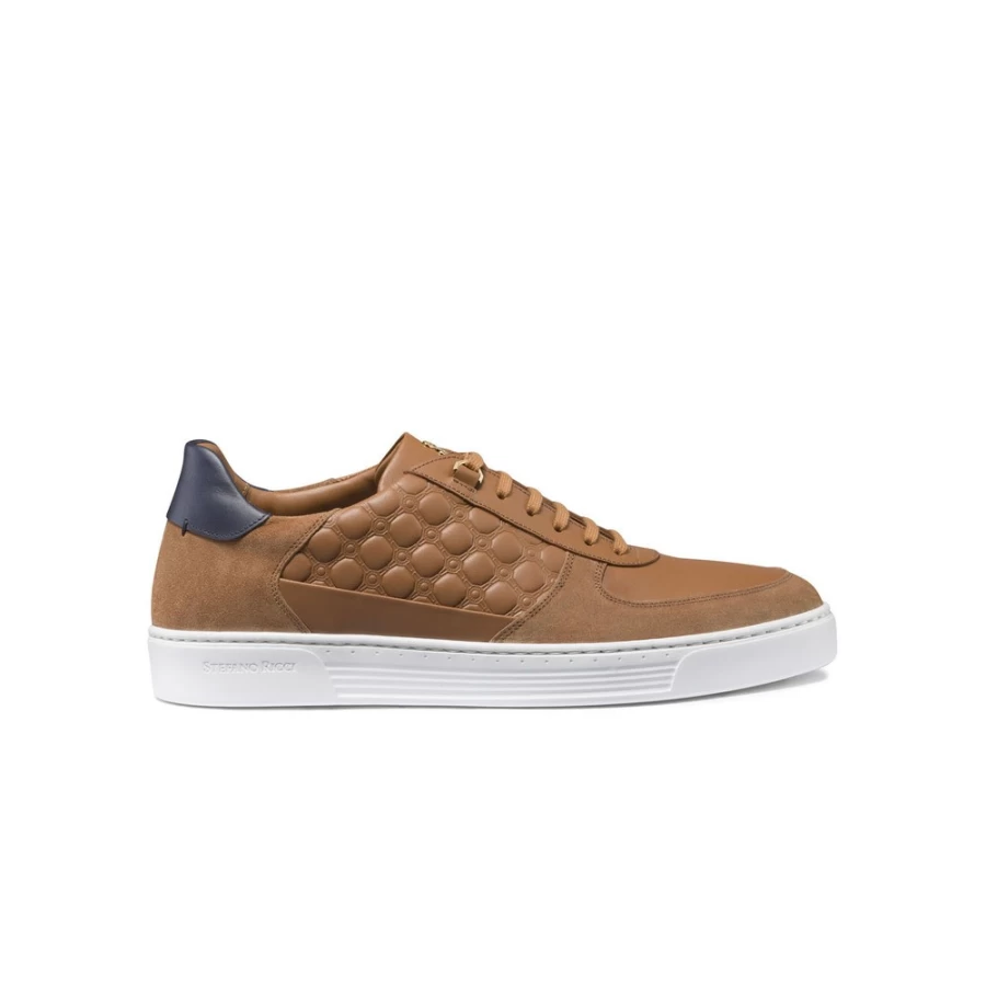 Stefano Ricci Luxury Suede & Calfskin Leather Men's Sneakers - Premium Italian Designer Shoes