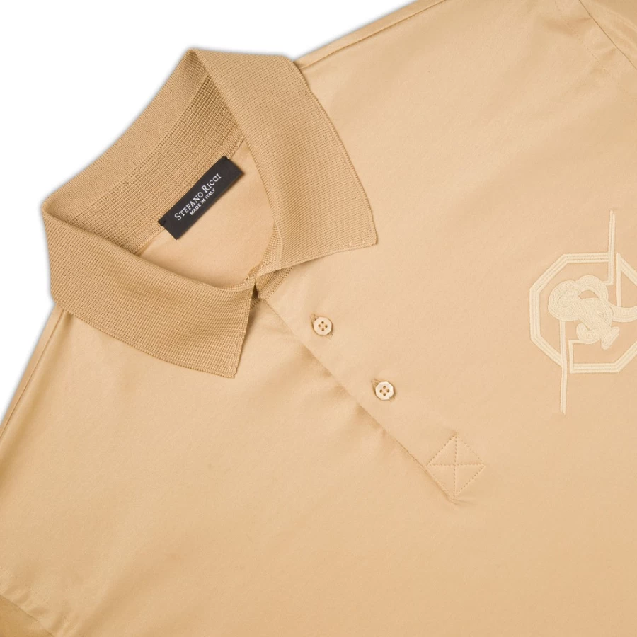 Stefano Ricci Men's Premium Three-Button Polo Shirt – Classic Fit Luxury Cotton Top