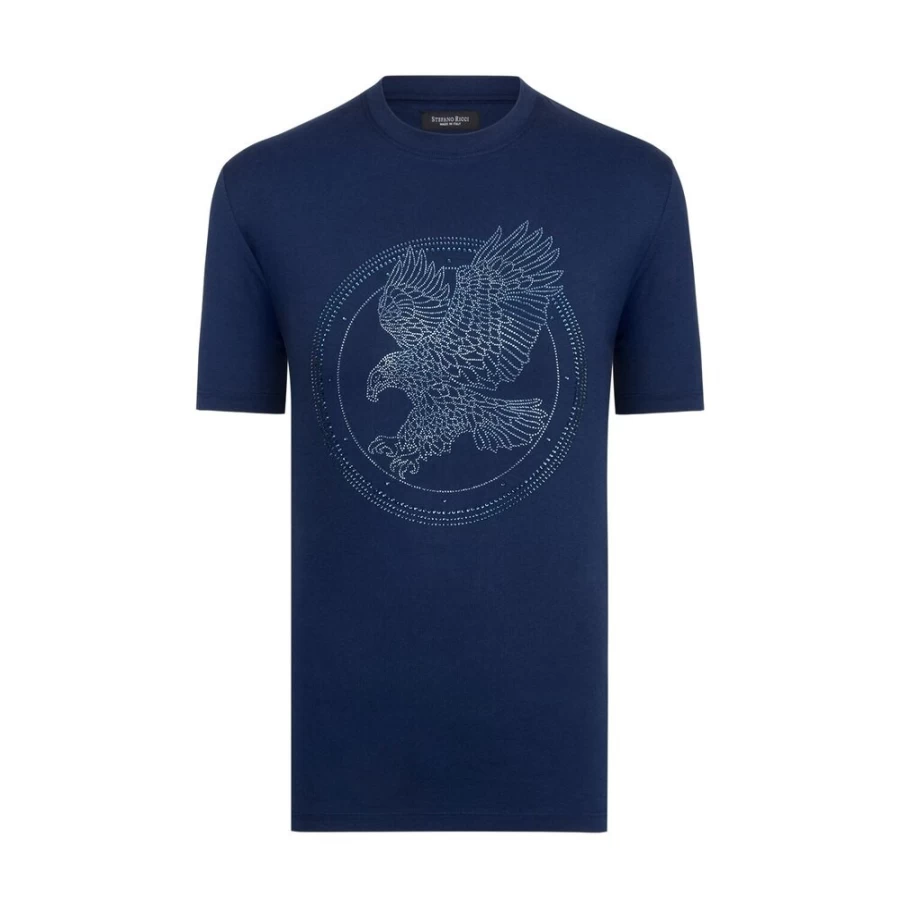 Stefano Ricci Men's Luxury Premium Cotton T-Shirt - Classic Fit Short Sleeve Casual Tee