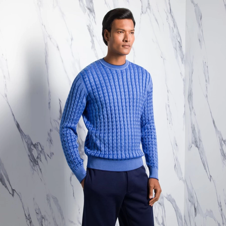 Stefano Ricci Men's Luxury Crewneck Sweater - Premium Cotton Knitwear for Men