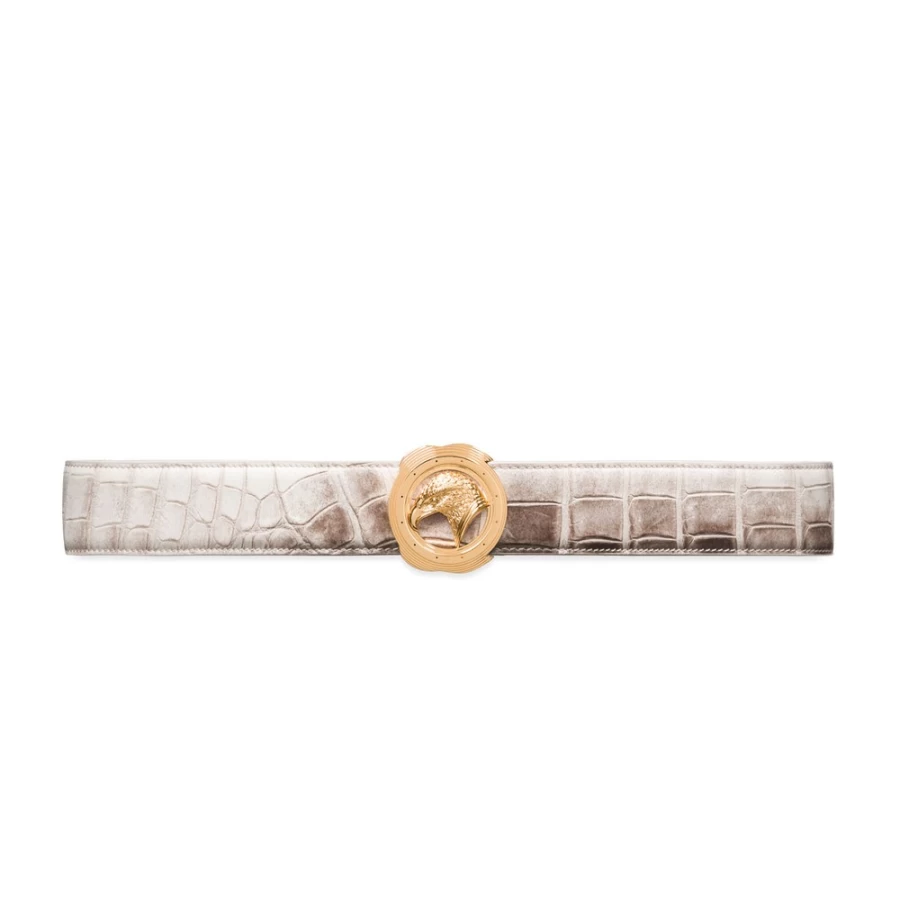 "Stefano Ricci Genuine Crocodile Leather Belt for Men – Premium Himalaya Collection"