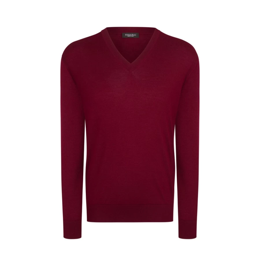 Stefano Ricci Men's Premium V-Neck Sweatshirt - Luxury Cotton Blend Casual Pullover