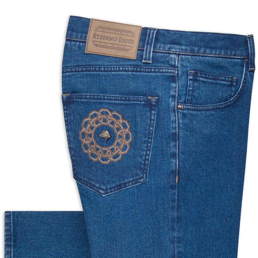 Stefano Ricci Men's Premium Luxury Jeans - High-End Denim for a Stylish Fit