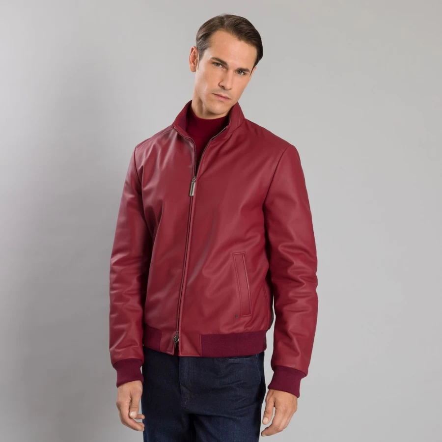 Stefano Ricci Men's Lambskin Leather Blouson Jacket in Color R022