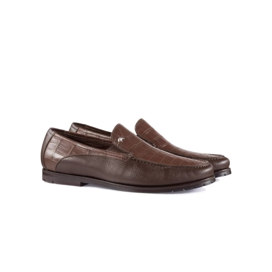 "Stefano Ricci Luxury Crocodile & Deerskin Loafers – Premium Men's Dress Shoes"