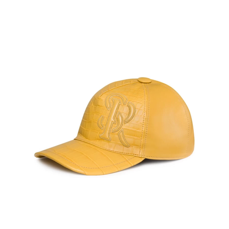 Stefano Ricci Luxury Matted Crocodile Leather Baseball Cap in Y020 Brown