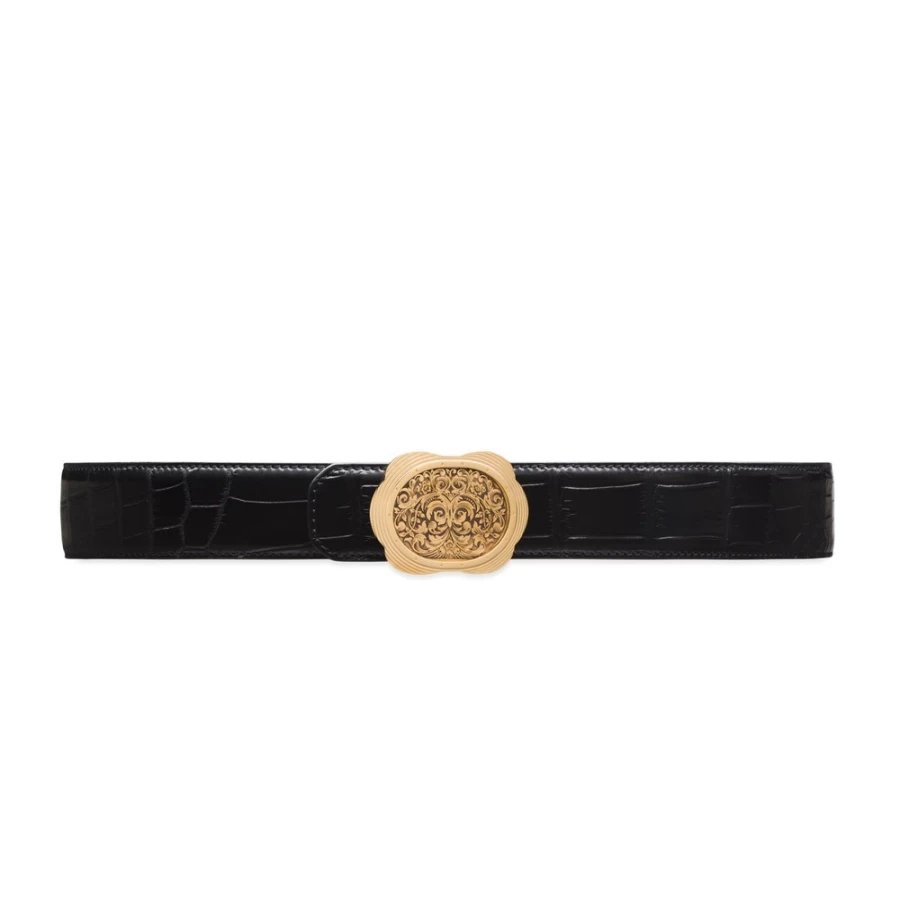 Stefano Ricci Luxury Genuine Crocodile Leather Belt for Men - Matte Finish Dress Belt