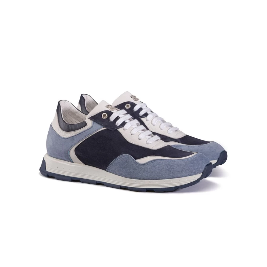 Stefano Ricci Luxury Suede & Calfskin Leather Men's Sneakers - Premium Italian Designer Shoes