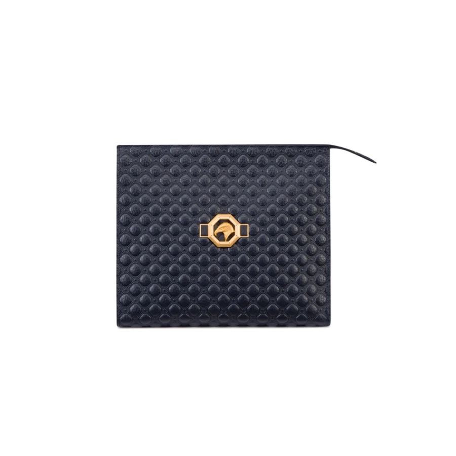 "Stefano Ricci Luxury Calfskin Leather Travel Pouch for Men - Premium Leather Accessory"