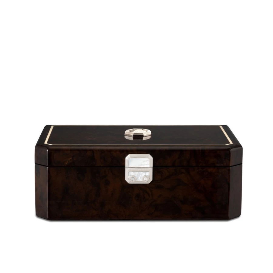 "Stefano Ricci Premium Desk Humidor – Holds 40 Cigars, Luxury Wooden Cigar Storage Case"