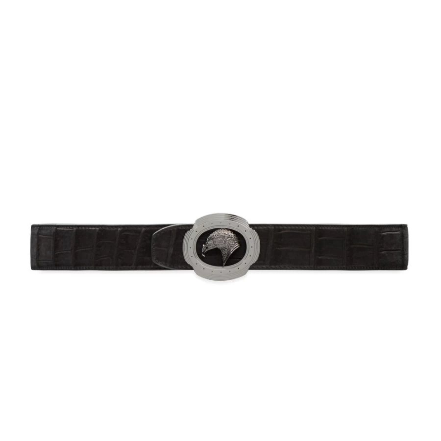 Stefano Ricci Genuine Crocodile Leather Handmade Belt for Men Luxury Nubuck Finish