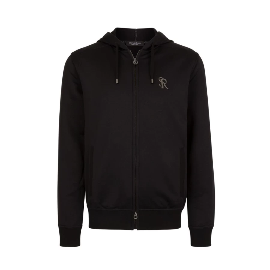 Stefano Ricci Men's Premium Hooded Jogging Suit Blouson Jacket for Athletic Comfort