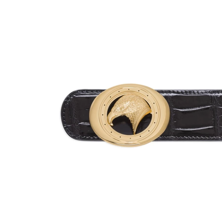 Stefano Ricci Luxury Diamante Crocodile Skin Belt for Men - Genuine Exotic Leather Dress Accessory