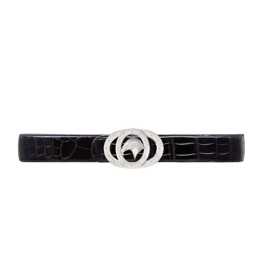 Stefano Ricci Handmade Genuine Alligator Leather Belt with Diamante Buckle Luxury Men's Accessory