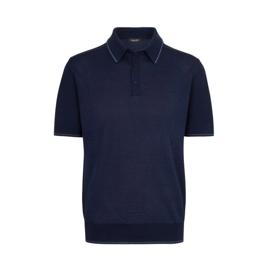 Stefano Ricci Men's Knit Short Sleeve Three-Button Polo Shirt in Color F23173_3198