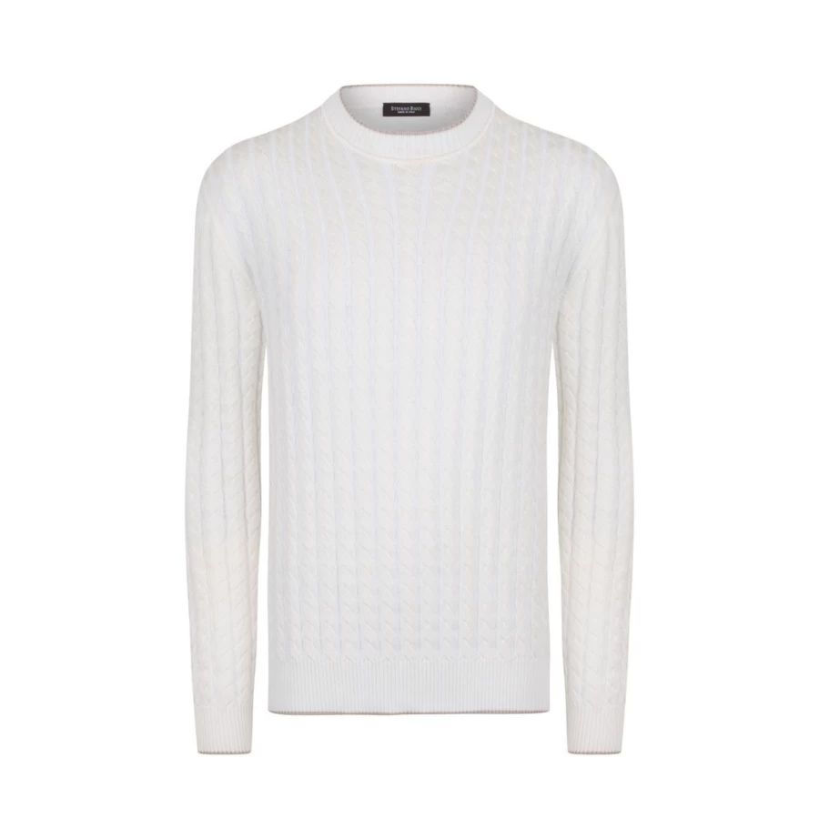 Stefano Ricci Men's Luxury Crewneck Sweater - Premium Cotton Knitwear for Elegant Casual Wear