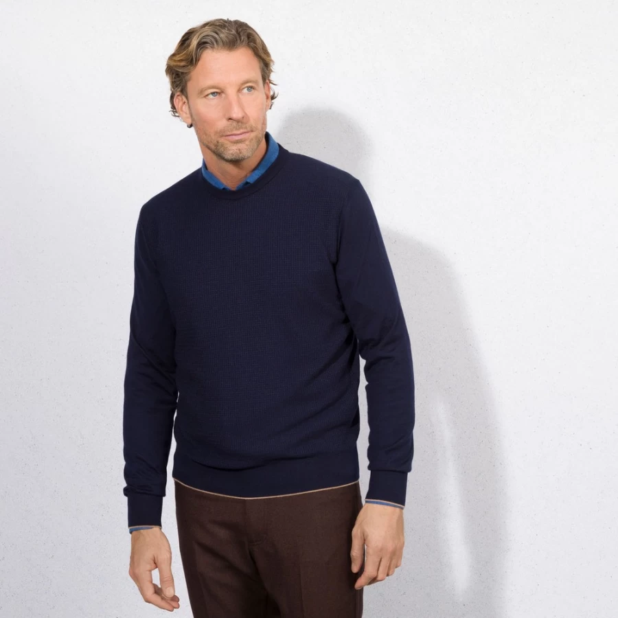 Stefano Ricci Men's Luxury Crewneck Sweater in Classic Red - Premium Knitwear