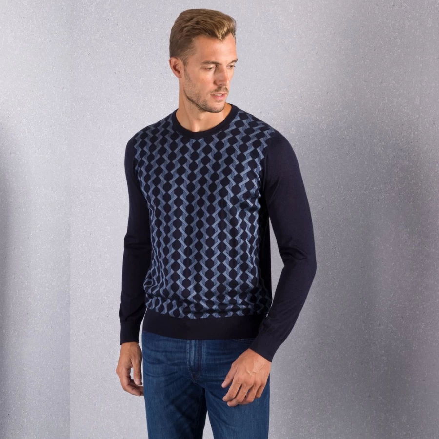 Stefano Ricci Men's Luxury Crewneck Sweater - Premium Cotton Knitwear for Men