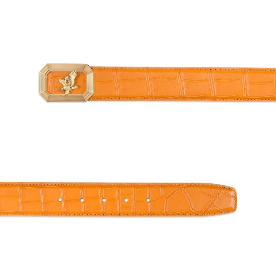 "Stefano Ricci Genuine Handmade Crocodile Leather Belt for Men – Luxury Designer Accessory"