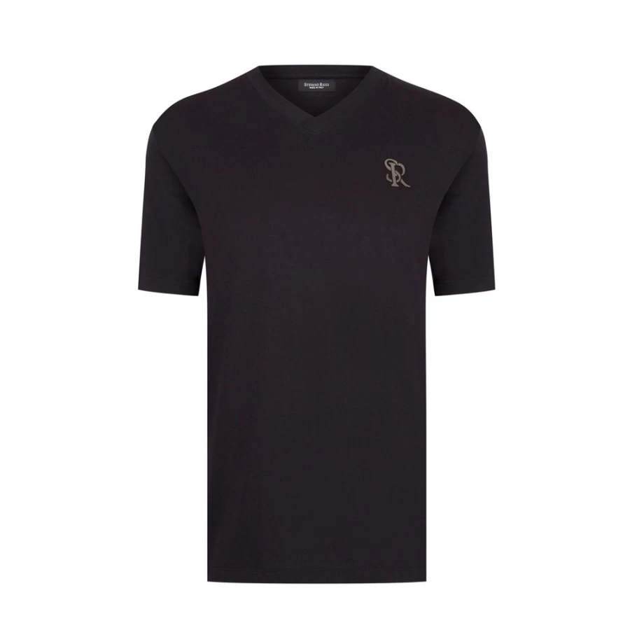 Stefano Ricci Men's Premium V-Neck T-Shirt - Luxury Cotton Comfort Fit