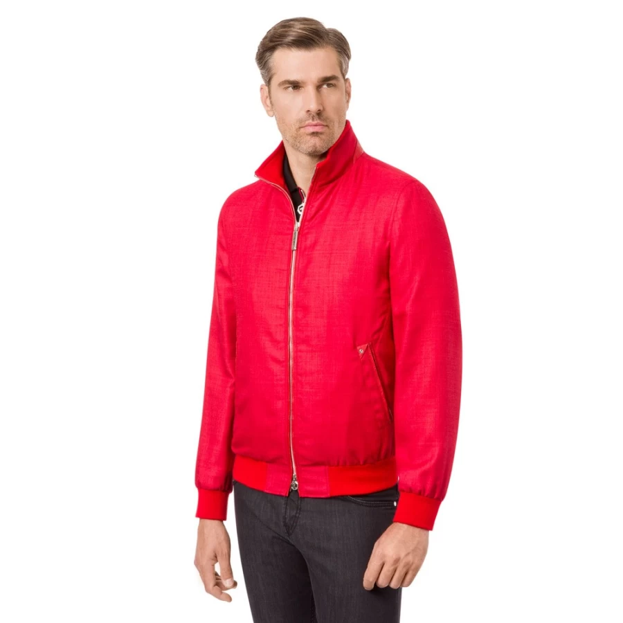 "Stefano Ricci Men's Luxury Blouson Jacket with Genuine Crocodile Leather Inserts"