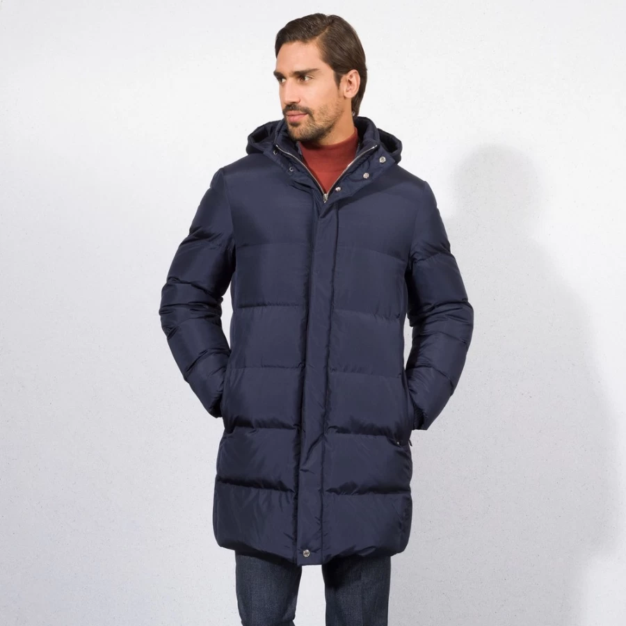 "Stefano Ricci Men's Premium Hooded Down Coat for Winter Warmth"