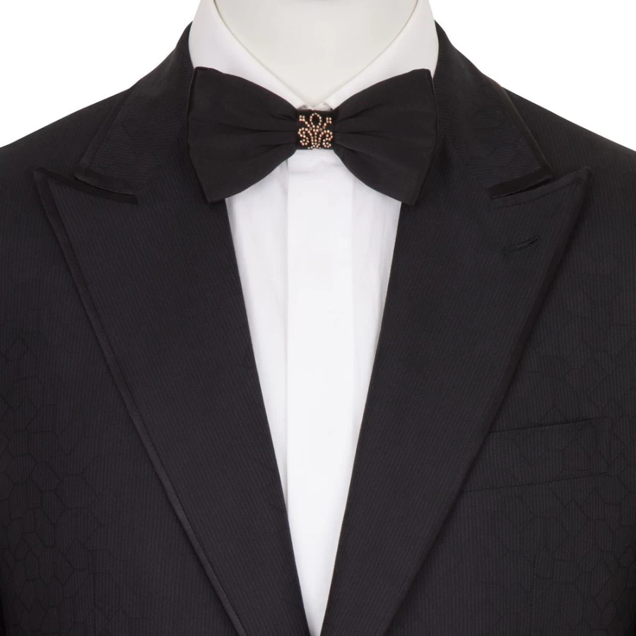 Stefano Ricci Luxury Silk Bow Tie with Swarovski Crystals in Elegant Design