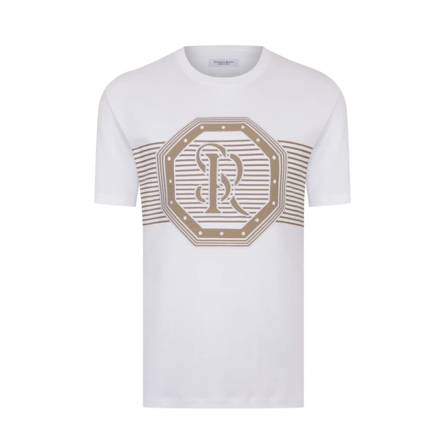 Stefano Ricci Men's Luxury Crewneck T-Shirt Premium Cotton Classic Fit