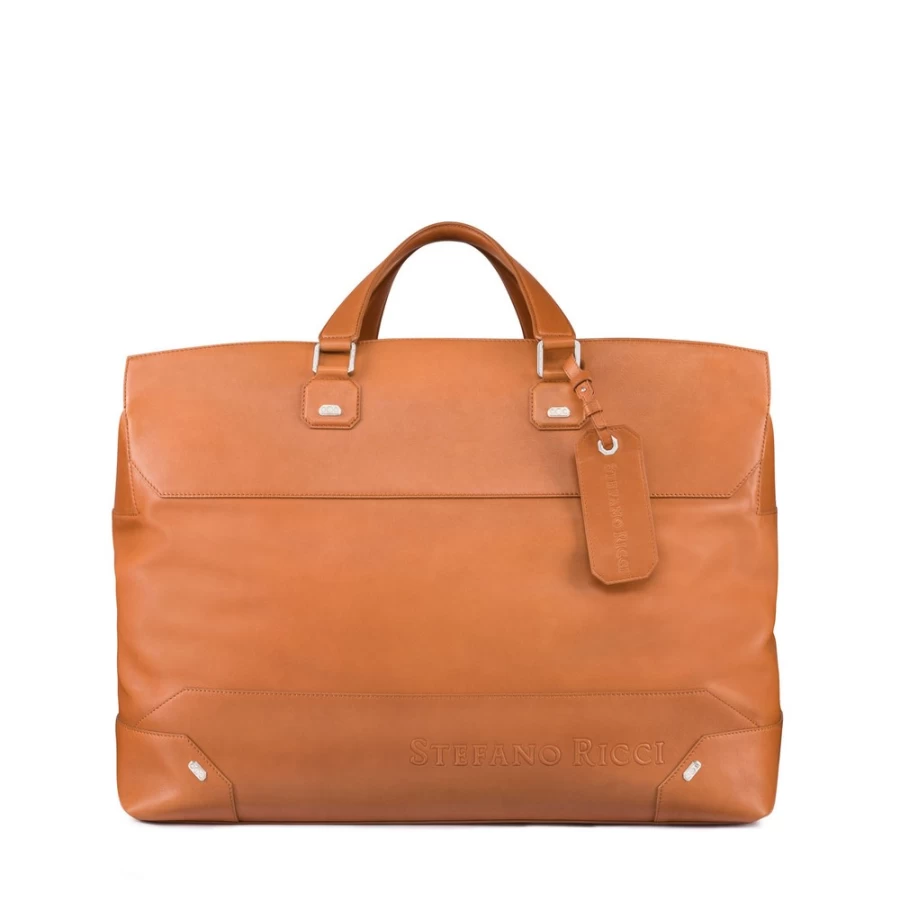 "Stefano Ricci Luxury Calfskin Leather Duffle Bag for Men - Premium Travel Duffel"