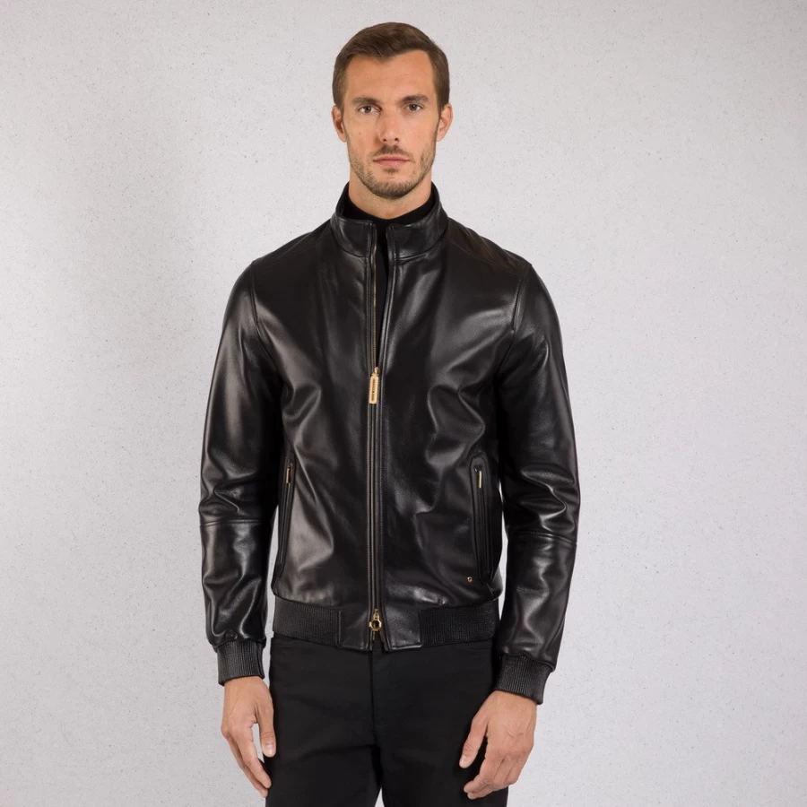 Stefano Ricci Men's Lambskin Leather Blouson Jacket – Premium Luxury Outerwear