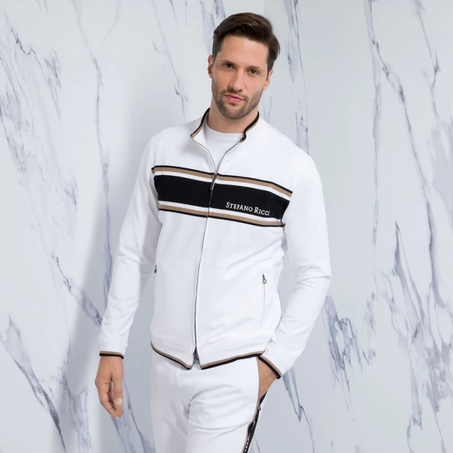 Stefano Ricci Men's Premium Jogging Suit Blouson in T22263_3100 Color