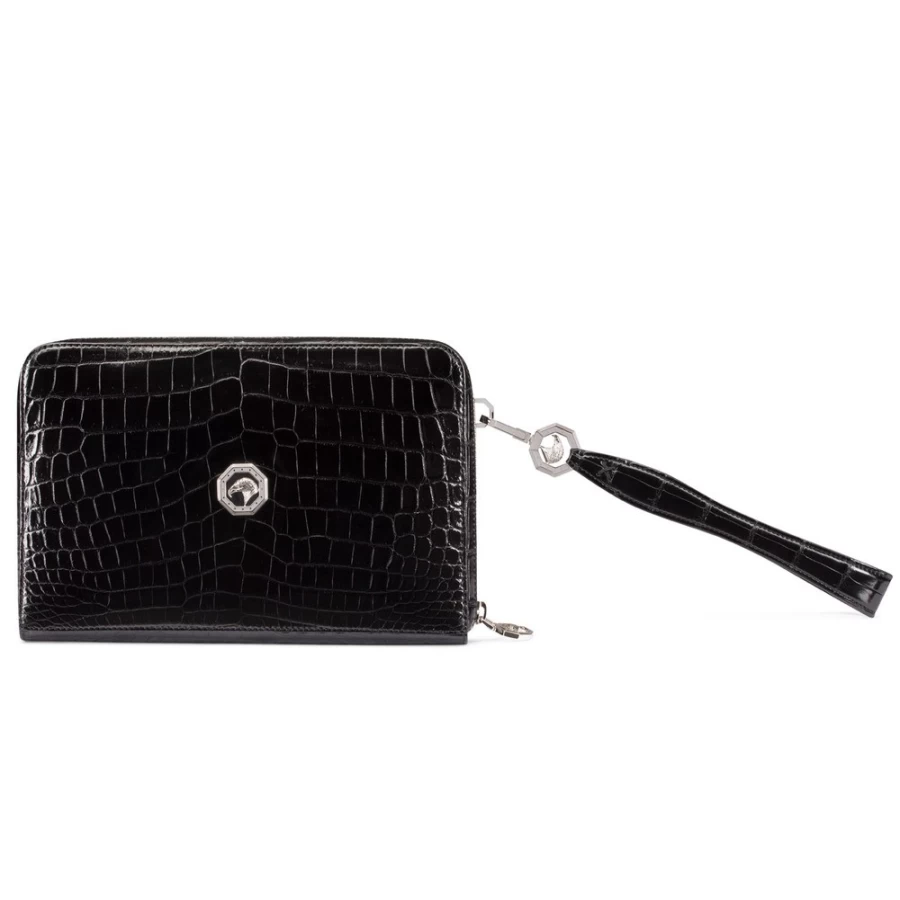 "Stefano Ricci Genuine Calfskin Leather Travel Pouch Handmade Luxury Accessory"
