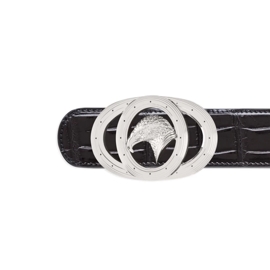 Stefano Ricci Handmade Genuine Alligator Leather Belt with Diamante Buckle Luxury Men's Accessory